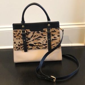 Iacucci Leopard Calf Hair & Nude Leather Satchel